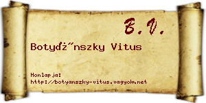 Botyánszky Vitus névjegykártya